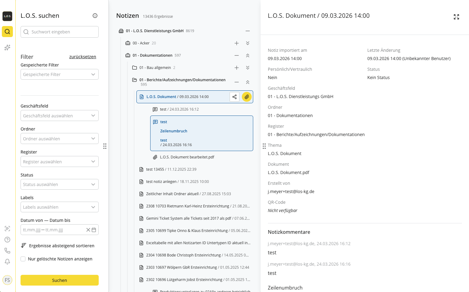 L.O.S. GmbH: decennia aan agrarische administratie omgezet in een doorzoekbaar, AI-gestuurd documentsysteem - soeverein, compliant en gebouwd om te blijven.