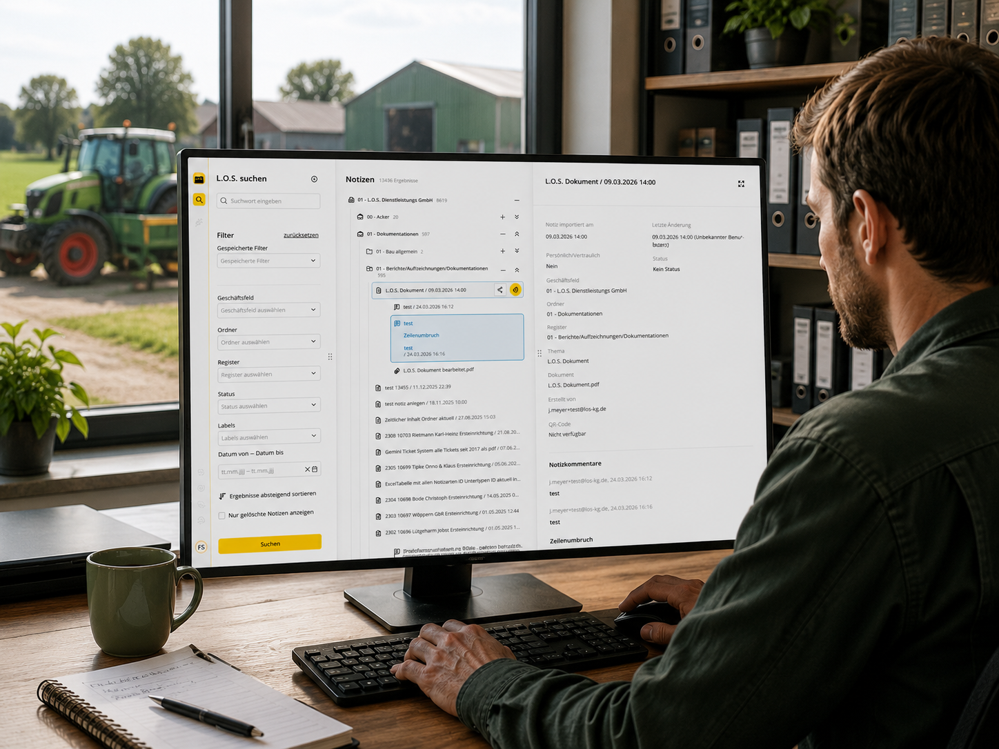L.O.S. GmbH: KI-gestütztes Dokumentenmanagement für landwirtschaftliche Betriebe, entwickelt für Compliance und Skalierbarkeit.